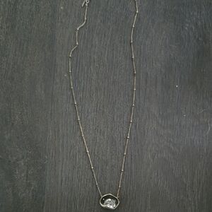 Elegant Silver Necklace with Clear Gemstone